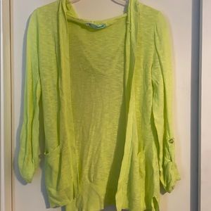 Maurice’s- Lime green - hooded cardigan.